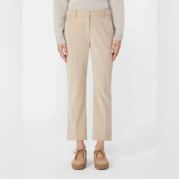 Weekend Max Mara Corduroy High Waisted Capri Pants In Beige Vguc Size Us8